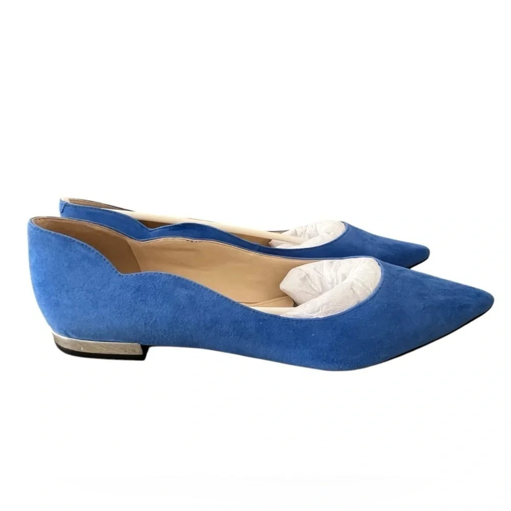 NWOB Nine West Women’s Lovlady Blue Suede Flats in size 10